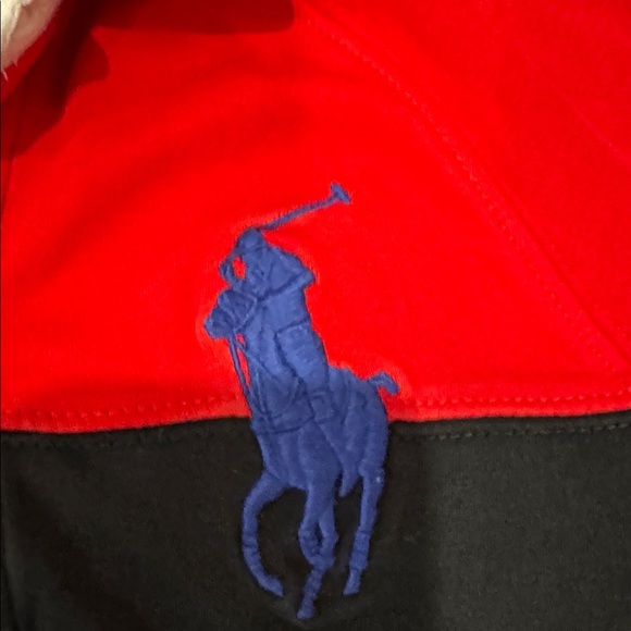 Polo by Ralph Lauren Red and Cream Collar Shirt-Size 6 - Picture 3 of 4